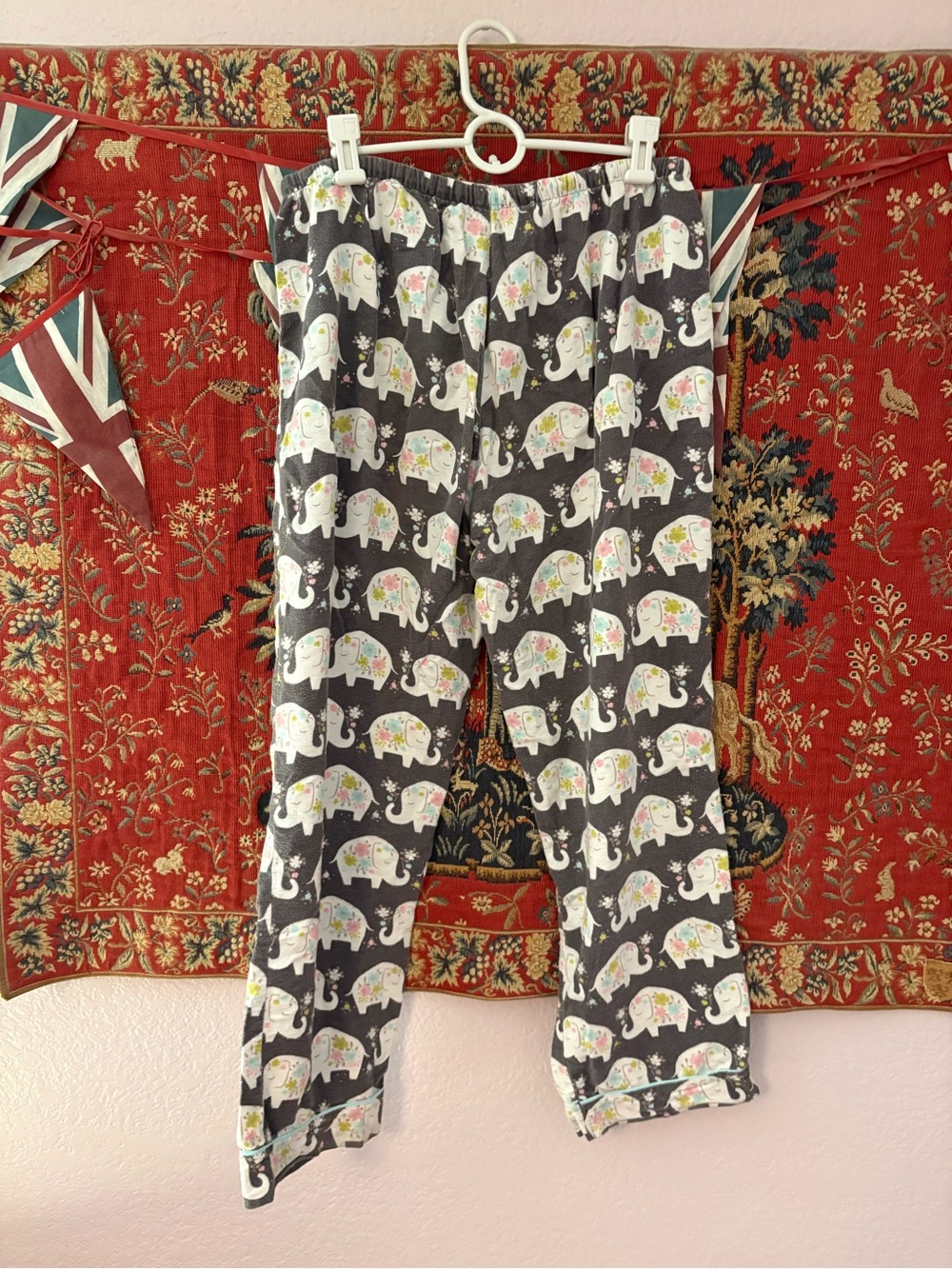PJ Salvage Gray Elephant Print Pajama Pants with Pastel Accents - Picture 2 of 8